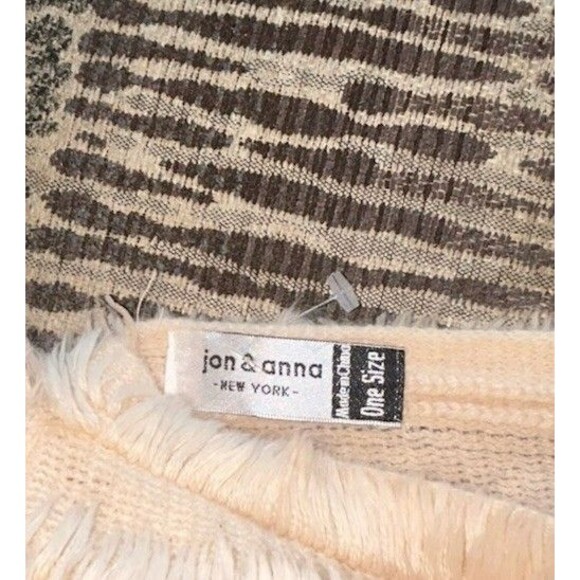 Jon & Anna Poncho Sweater Womens One Size Open Knit Fringed Grunge Pink Faux Fur - Picture 4 of 4